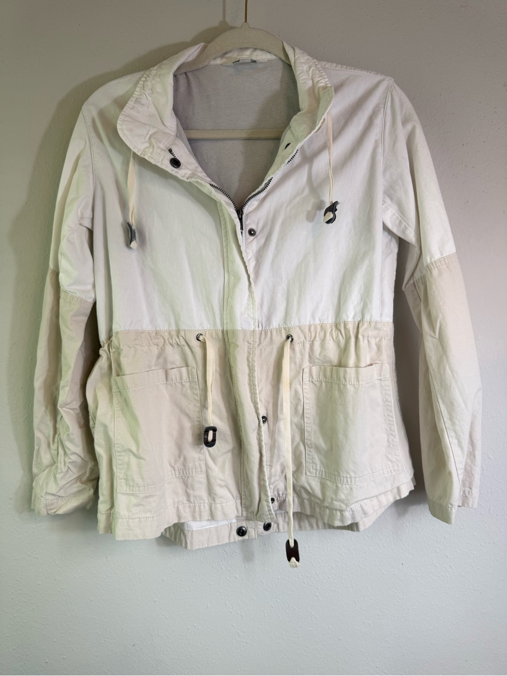 Charming Charlie Two-Tone White & Cream Utility Jacket